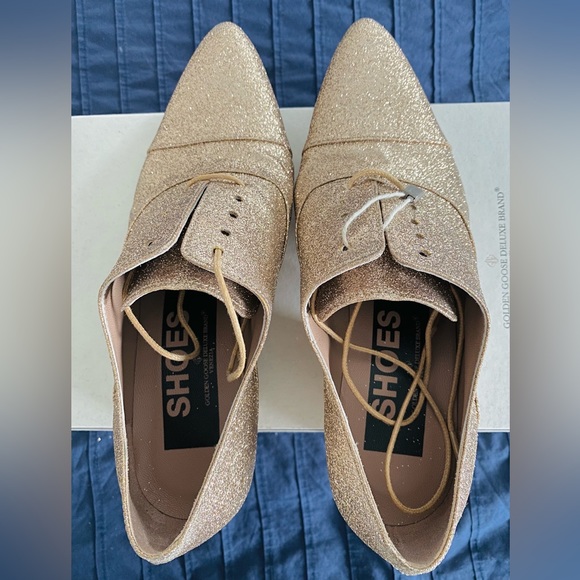 Golden Goose *rare* gold glitter oxfords. BNWT - Picture 3 of 8